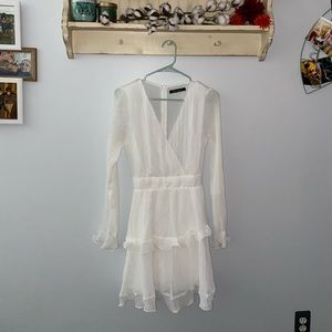 Stunning elegant white ruffle dress